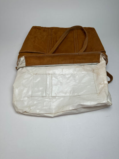 Vintage Courreges Suede Leather Handbag Brown