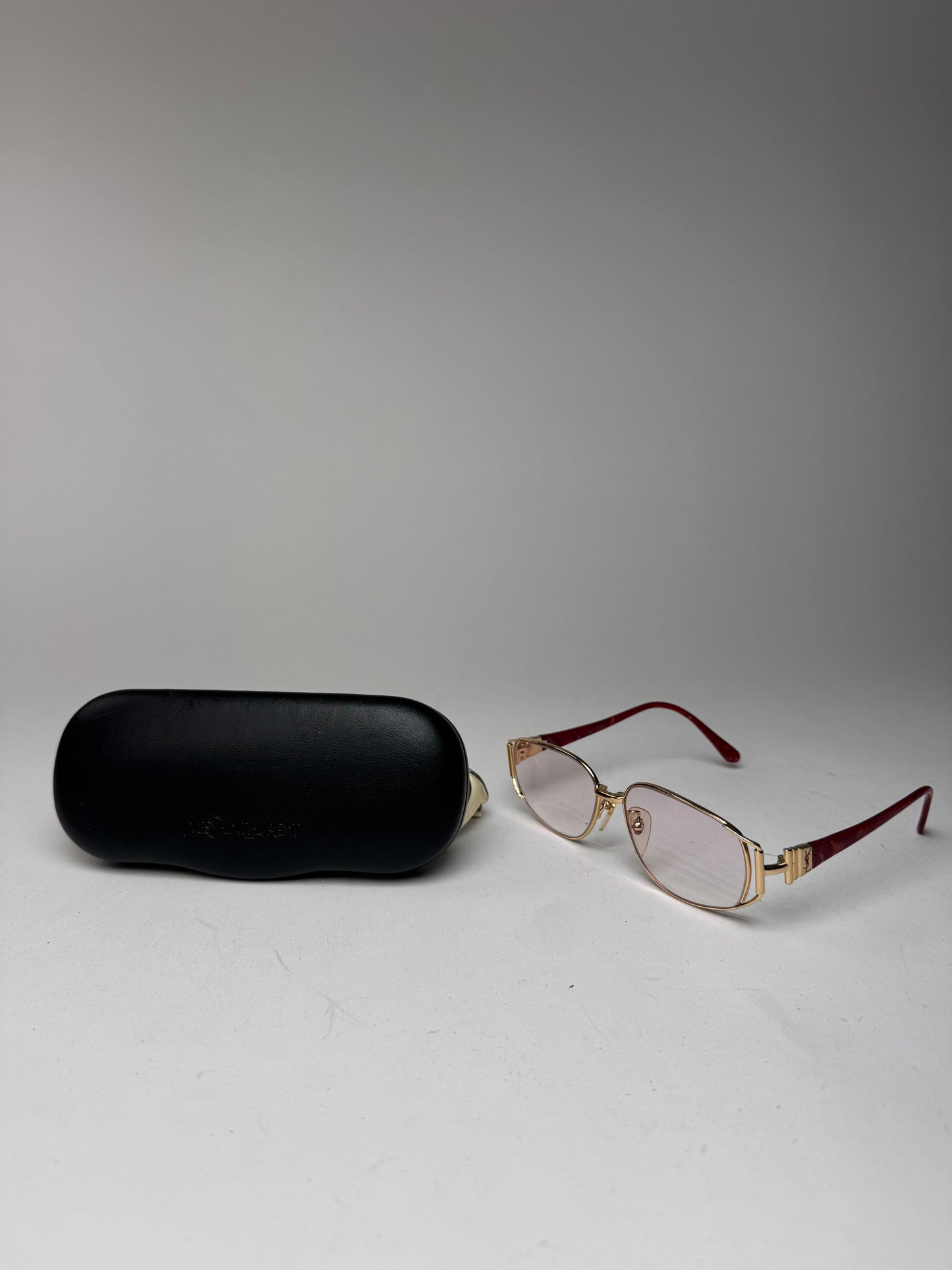 Vintage Yves Saint Laurent Sunglasses Red Gold