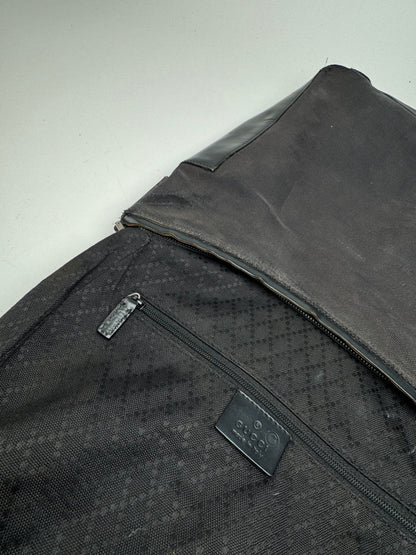 Sac vintage Gucci en cuir et coton noir