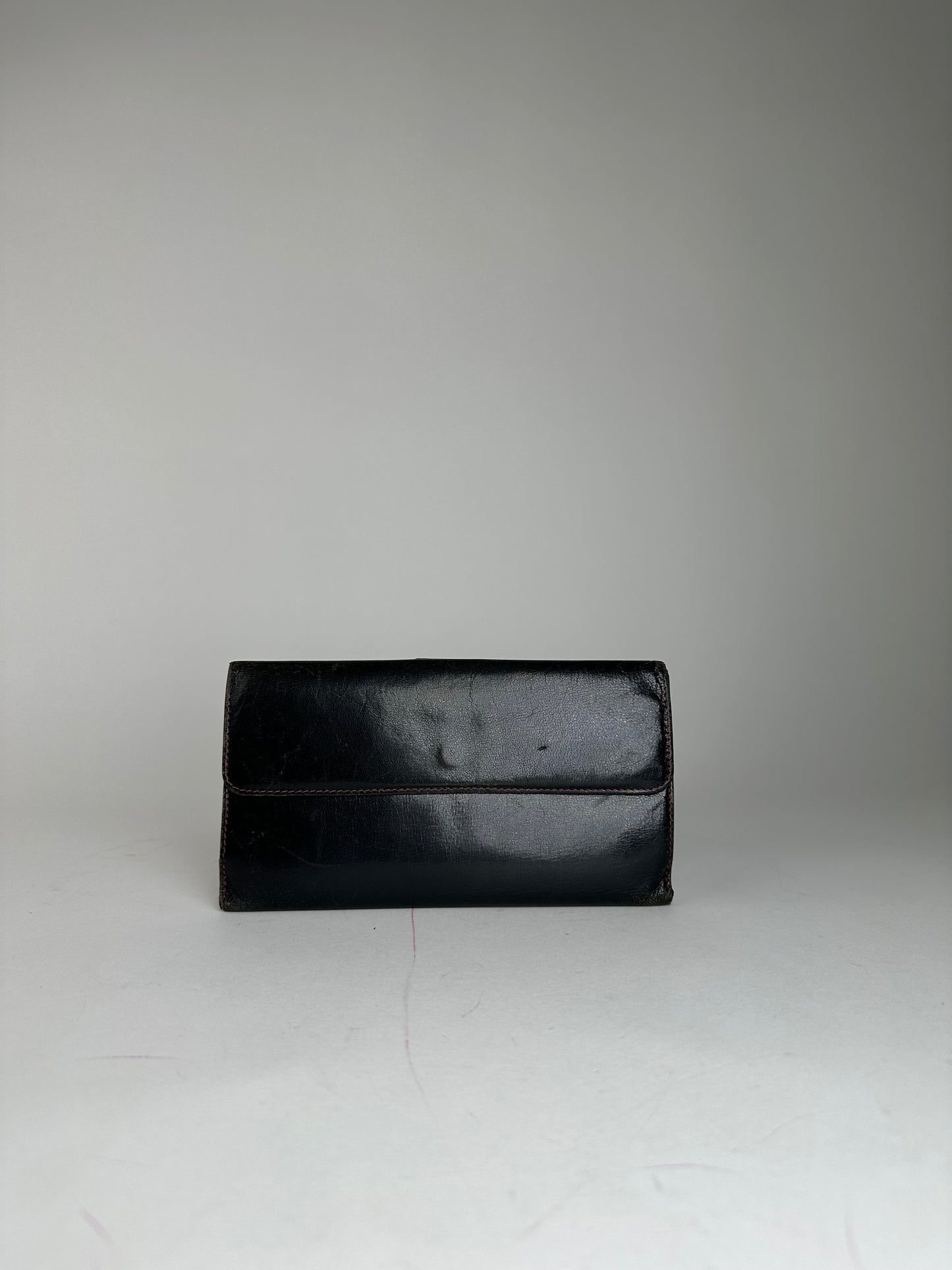 Vintage Gucci Leather Long Wallet Black