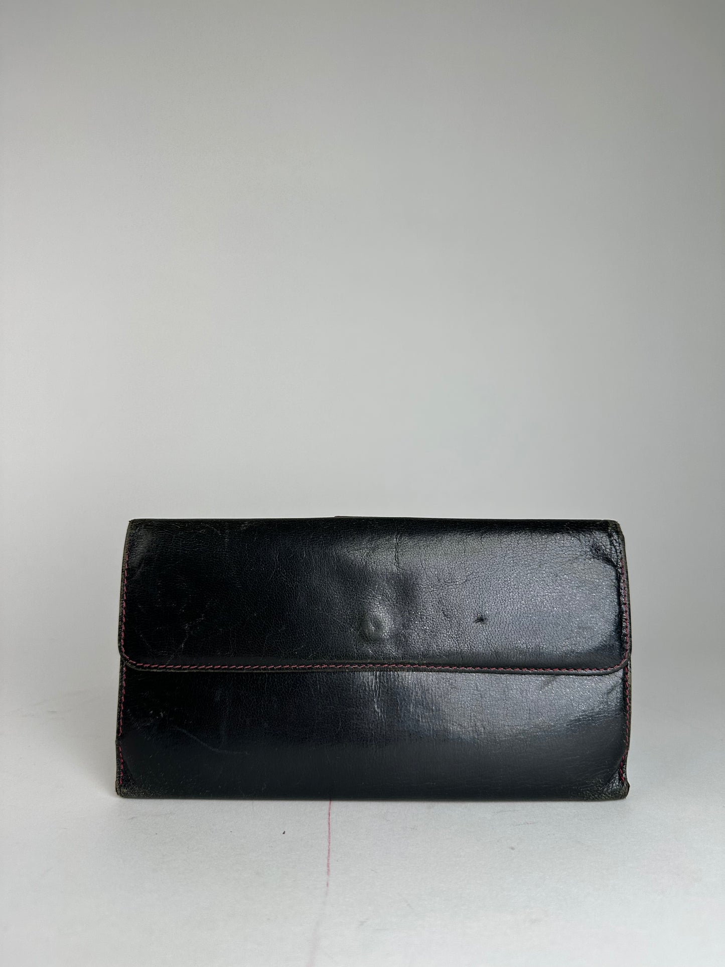 Vintage Gucci Leather Long Wallet Black
