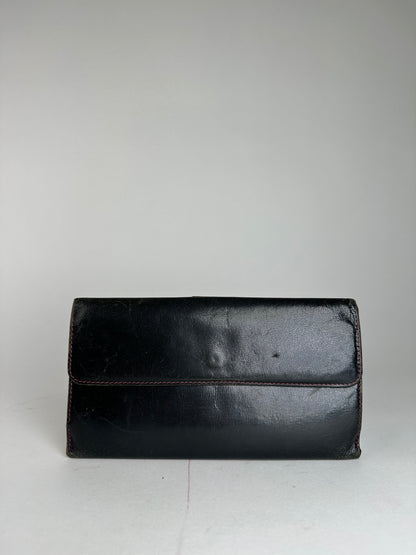 Vintage Gucci Leather Long Wallet Black