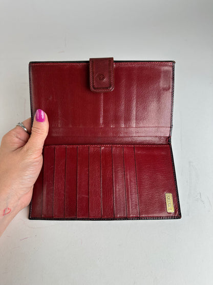 Vintage Gucci Leather Long Wallet Black