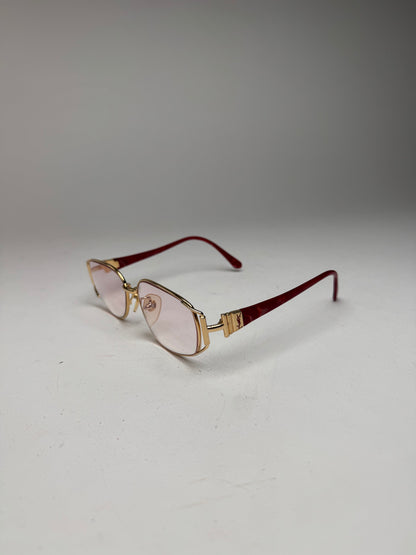 Vintage Yves Saint Laurent Sunglasses Red Gold