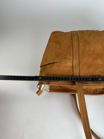 Vintage Courreges Suede Leather Handbag Brown
