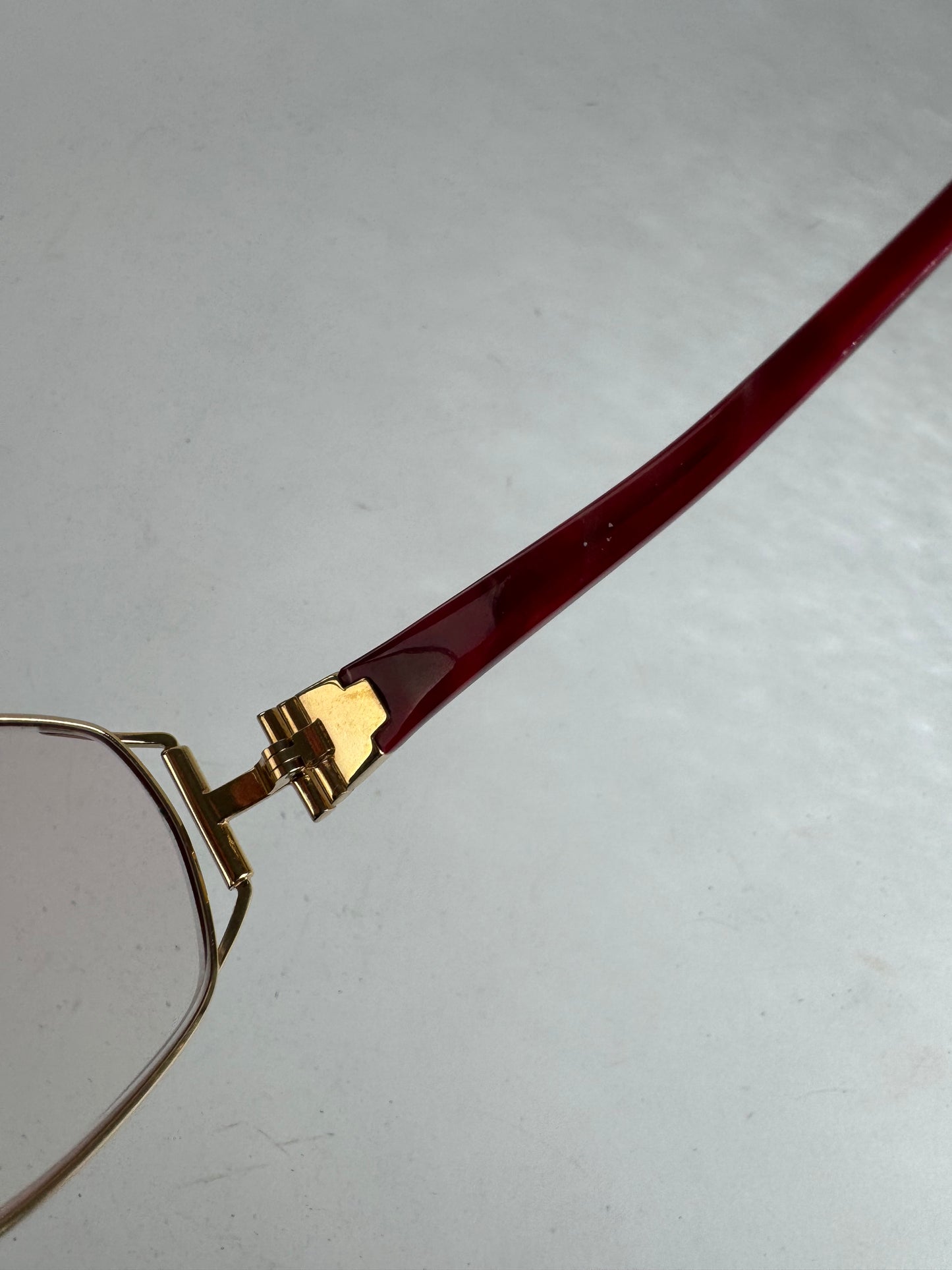 Vintage Yves Saint Laurent Sunglasses Red Gold