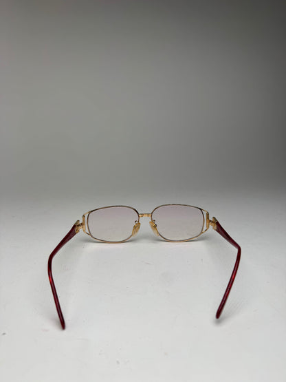 Vintage Yves Saint Laurent Sunglasses Red Gold