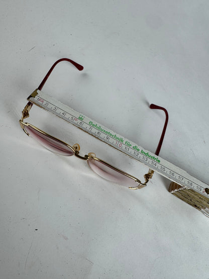 Vintage Yves Saint Laurent Sunglasses Red Gold