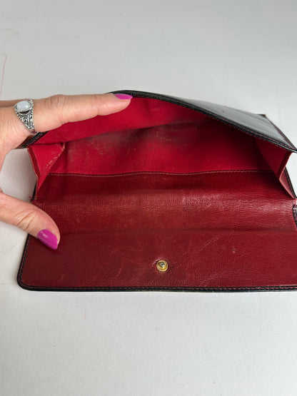Vintage Gucci Leather Long Wallet Black