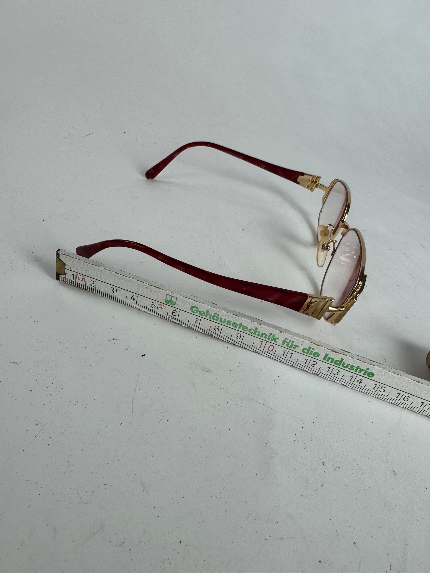 Vintage Yves Saint Laurent Sunglasses Red Gold