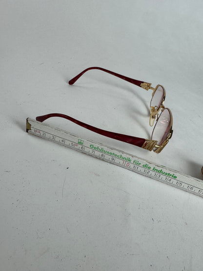 Vintage Yves Saint Laurent Sunglasses Red Gold