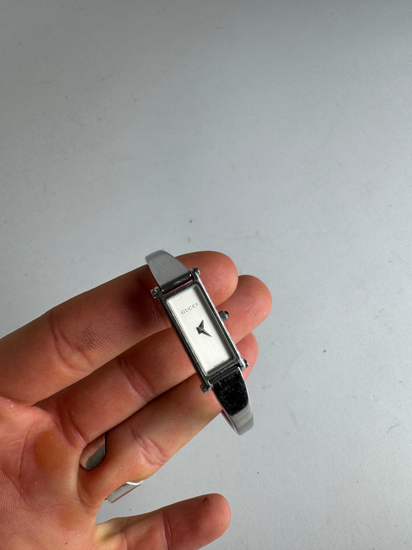 Vintage Gucci Horsebit Steel Watch Silver