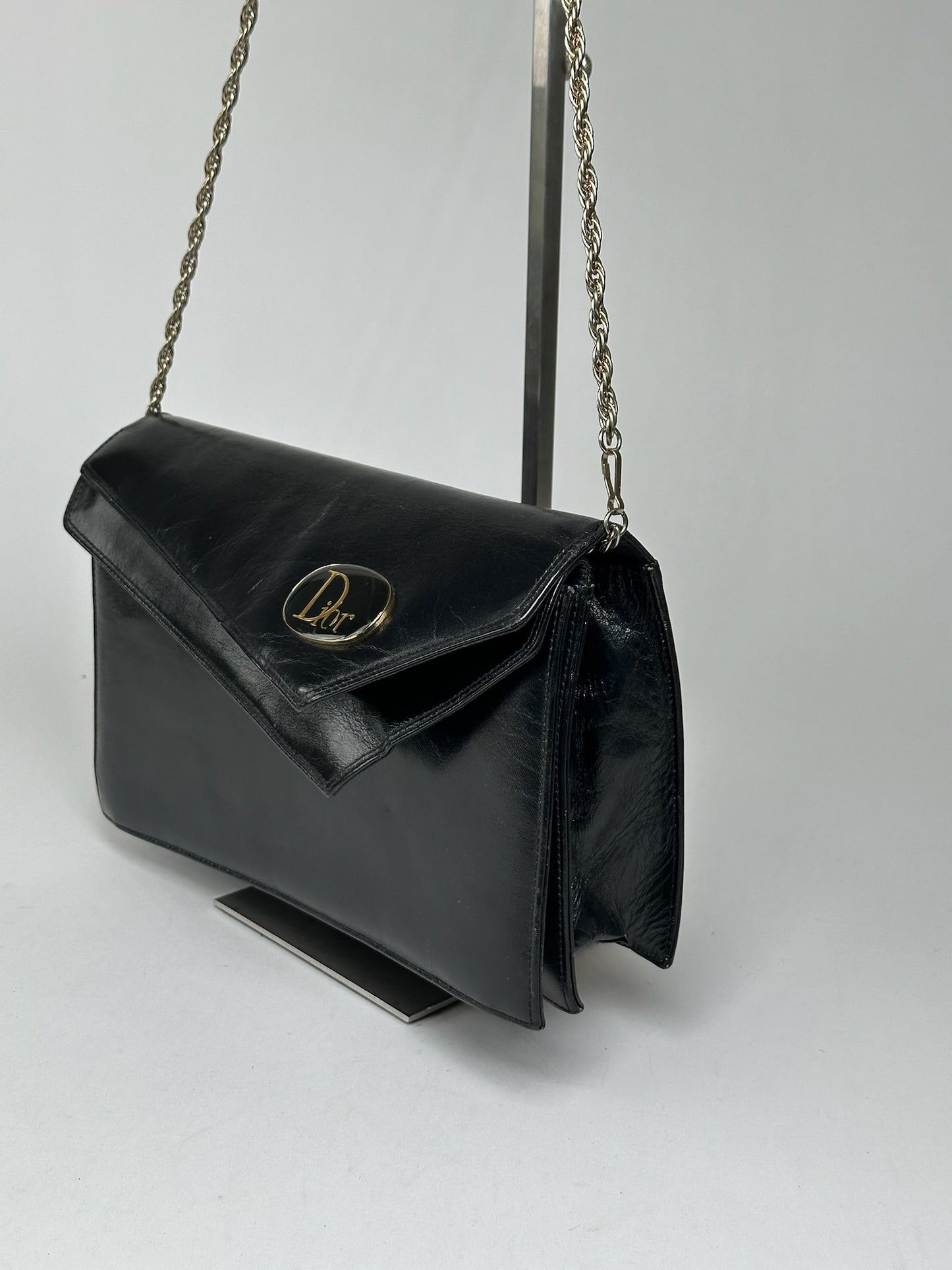 Vintage Dior Leather Bag Black