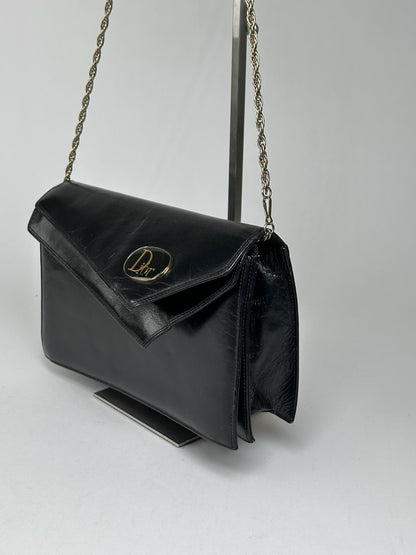 Vintage Dior Leather Bag Black