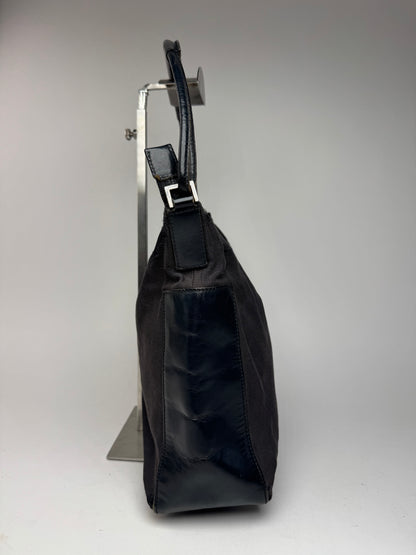 Sac vintage Gucci en cuir et coton noir