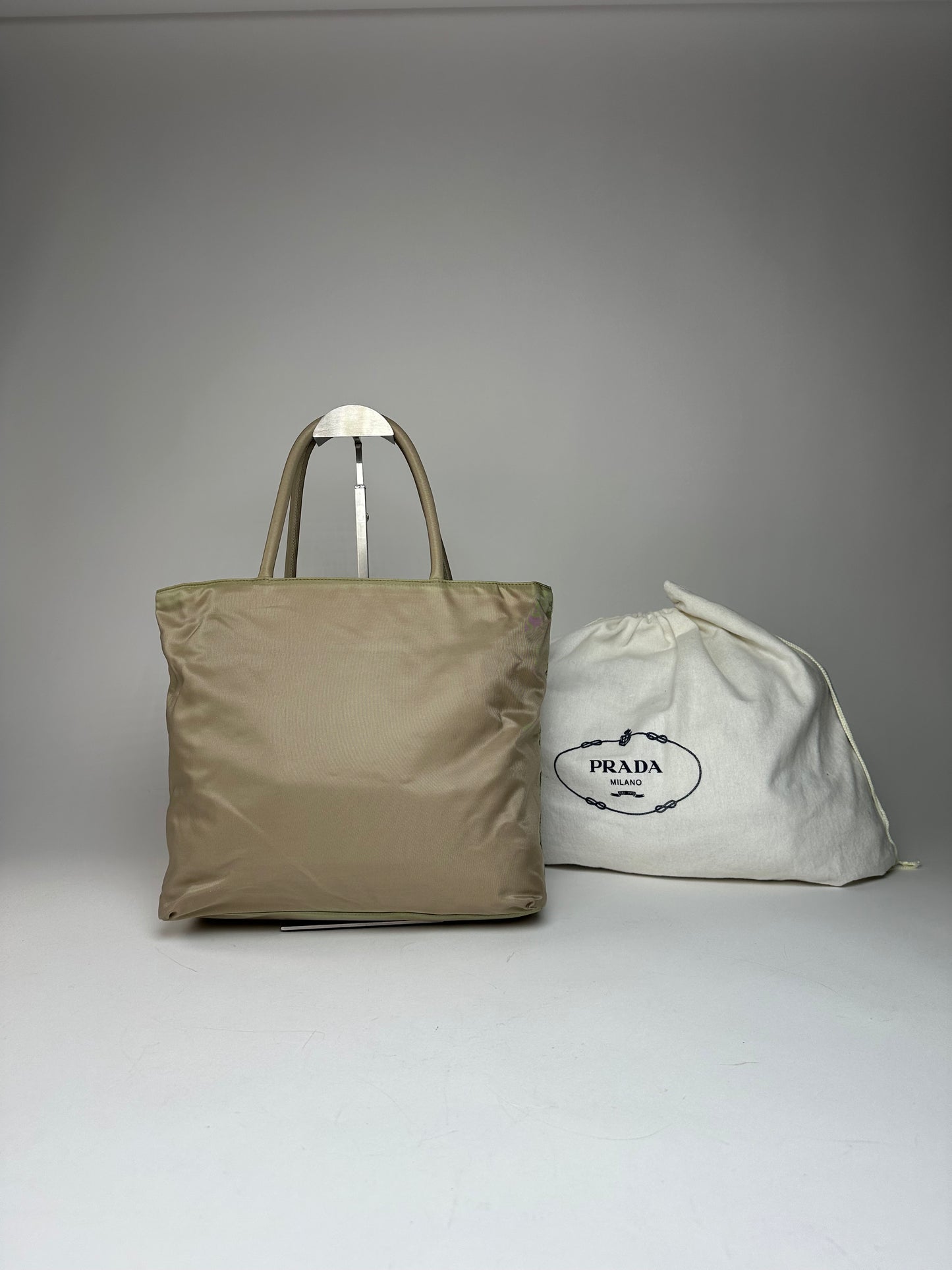 Vintage Prada Polyester Handbag Grey