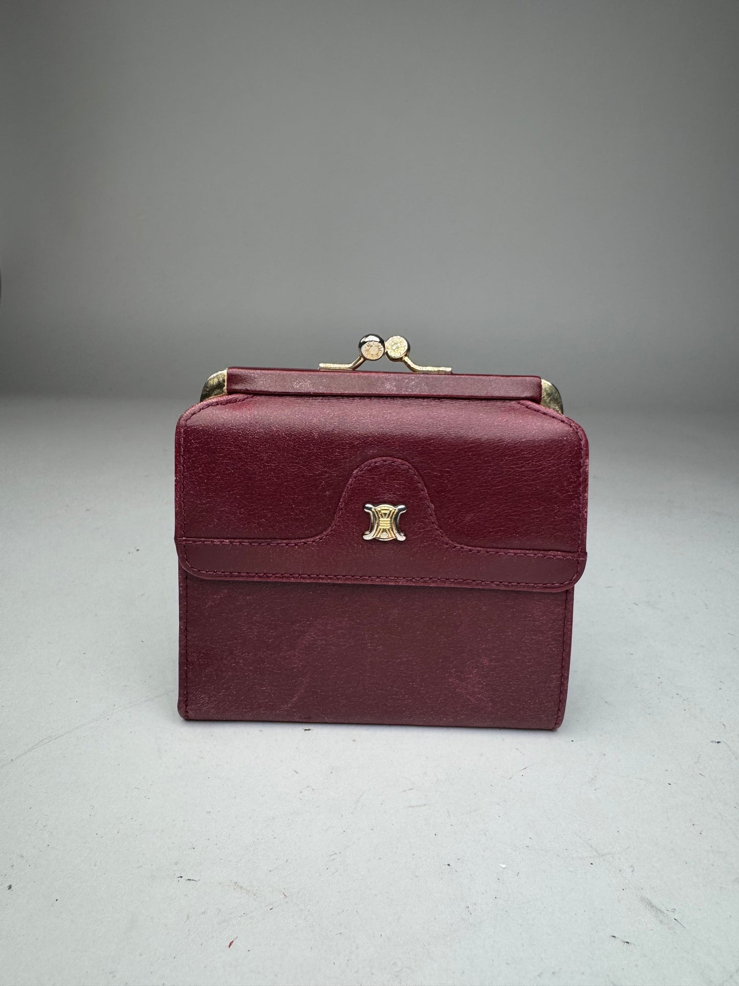 Vintage Celine Paris Leather Wallet Purple