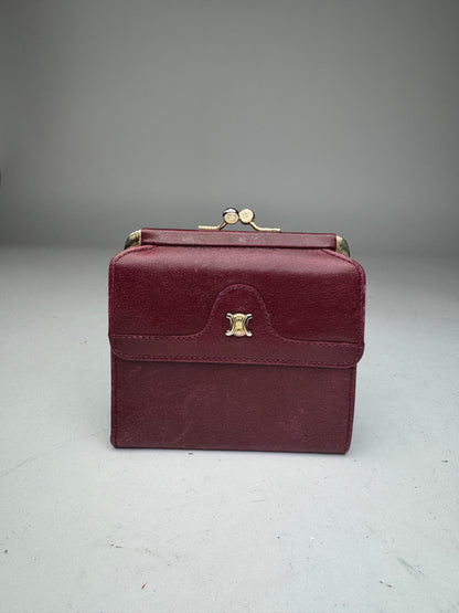 Vintage Celine Paris Leather Wallet Purple