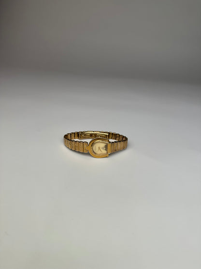 Vintage Gucci Gold Metal Bracelet Watch c. 1990s Gold