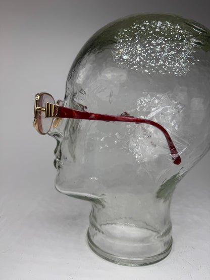 Vintage Yves Saint Laurent Sunglasses Red Gold