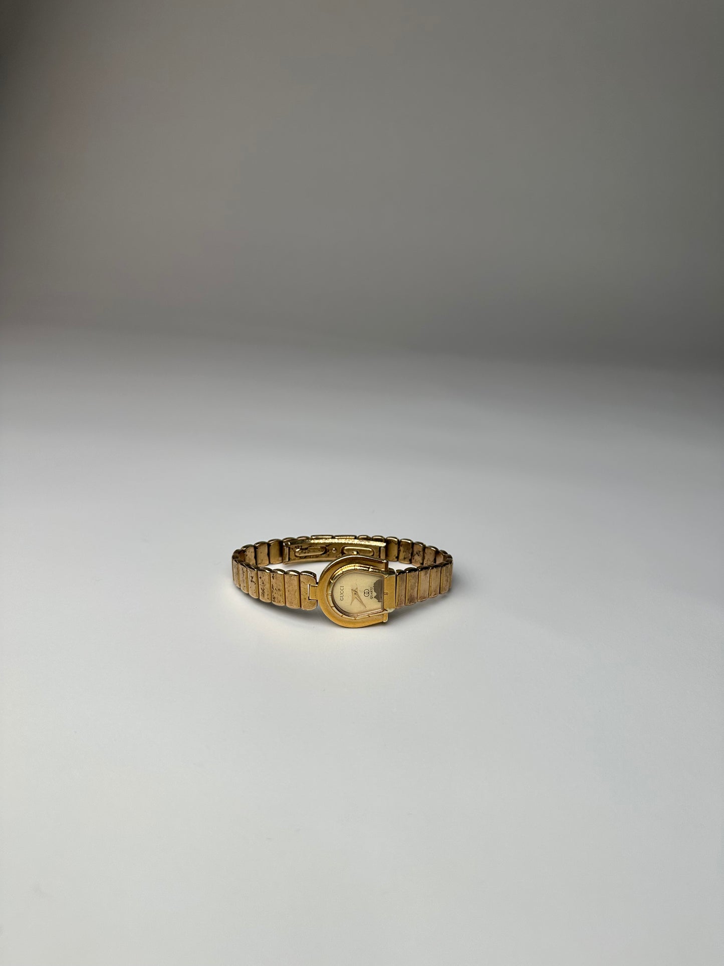 Vintage Gucci Gold Metal Bracelet Watch c. 1990s Gold