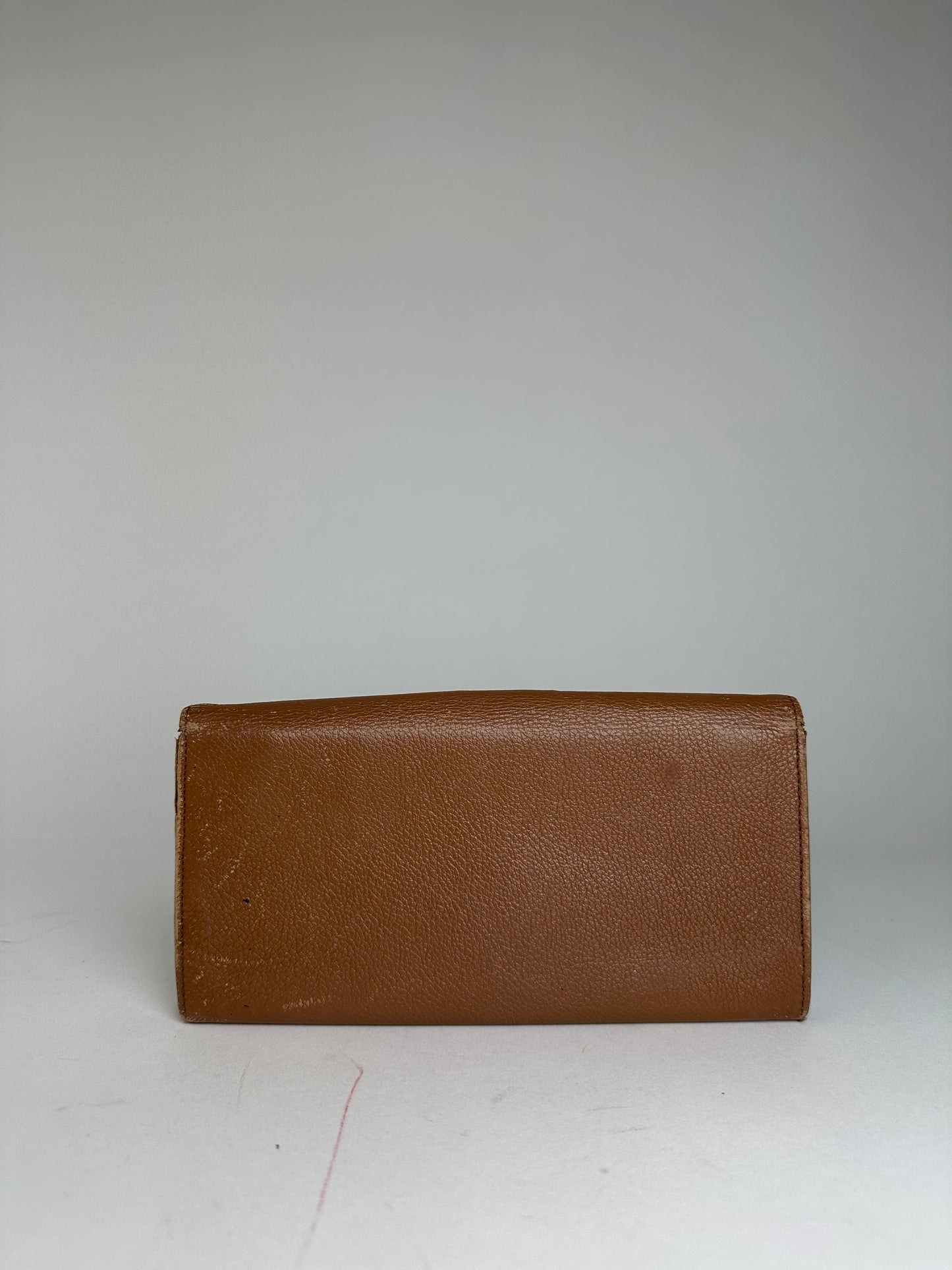 Vintage Yves Saint Laurent Leather Long Wallet Brown