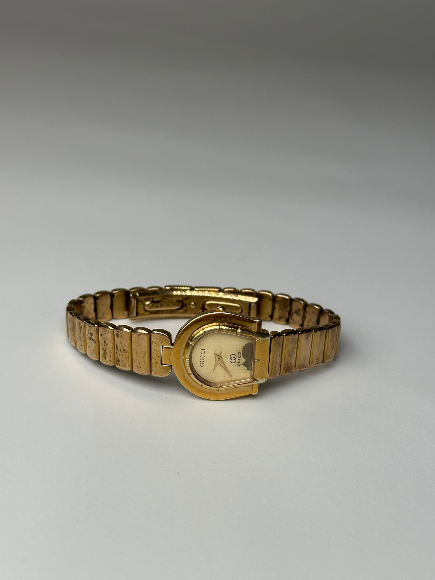 Vintage Gucci Gold Metal Bracelet Watch c. 1990s Gold
