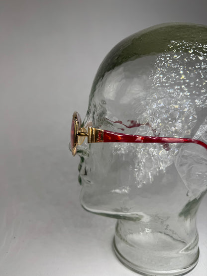 Vintage Yves Saint Laurent Sunglasses Red Gold