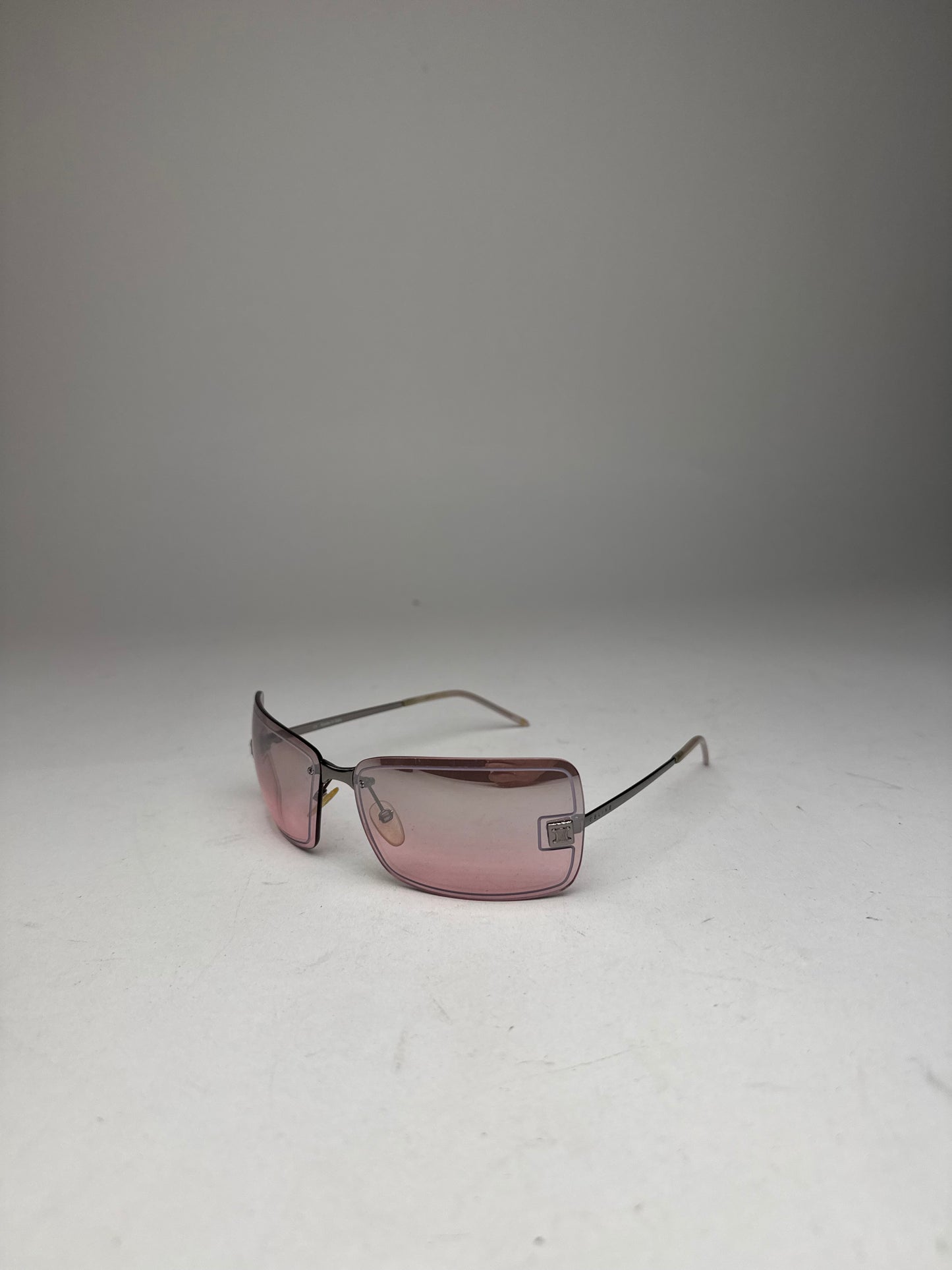 Vintage Celine Paris rimless Sunglasses silver Purple