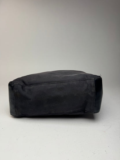 Sac vintage Gucci en cuir et coton noir