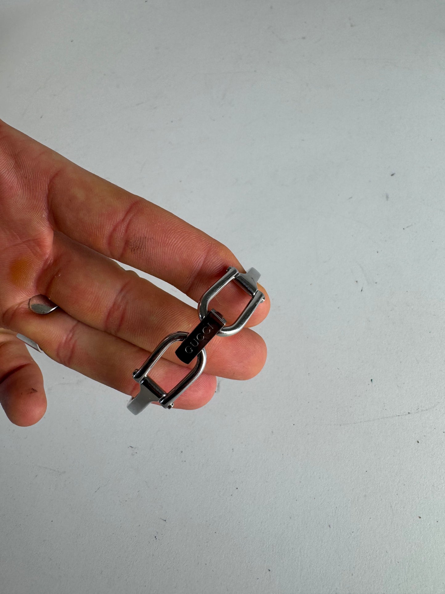 Vintage Gucci Horsebit Steel Watch Silver