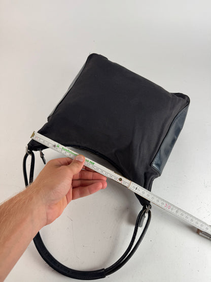 Sac vintage Gucci en cuir et coton noir