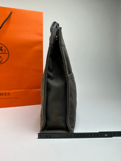 Vintage Hermès Troca Canvas Tote Late 1990s Olive Green
