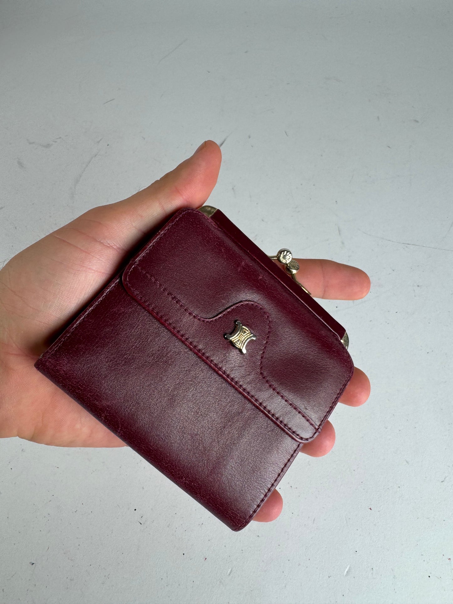 Vintage Celine Paris Leather Wallet Purple