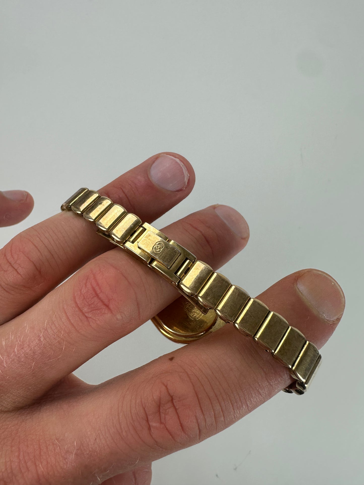 Vintage Gucci Gold Metal Bracelet Watch c. 1990s Gold