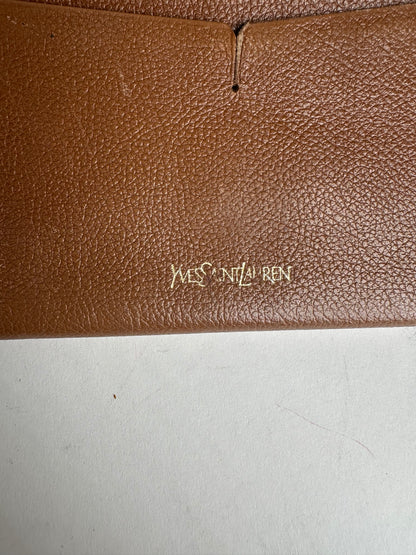 Vintage Yves Saint Laurent Leather Long Wallet Brown