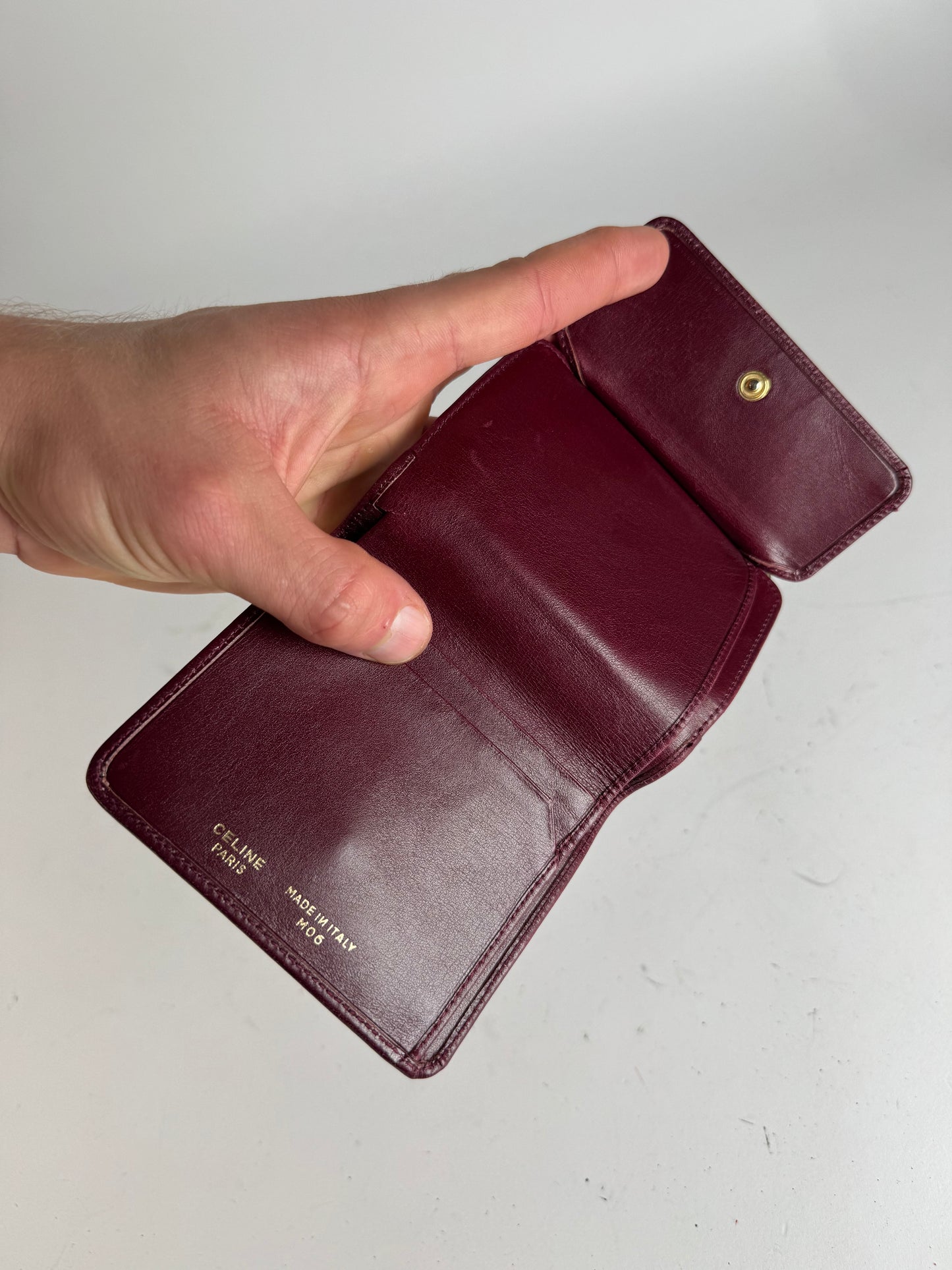 Vintage Celine Paris Leather Wallet Purple