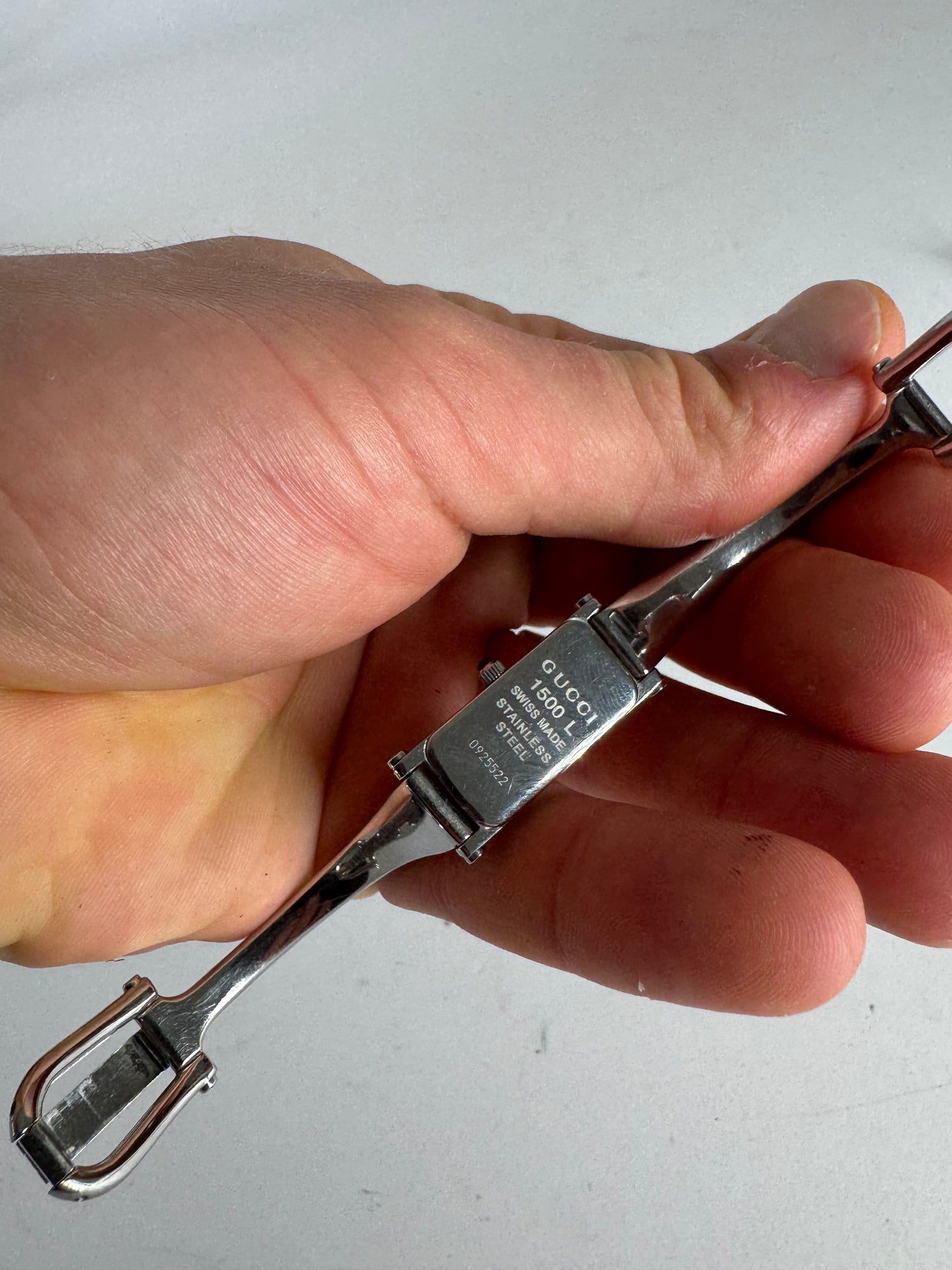 Vintage Gucci Horsebit Steel Watch Silver