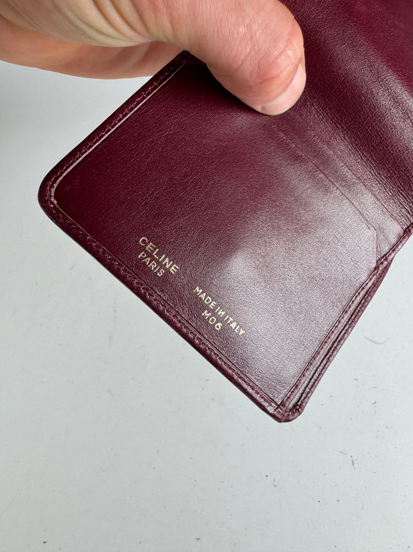 Vintage Celine Paris Leather Wallet Purple