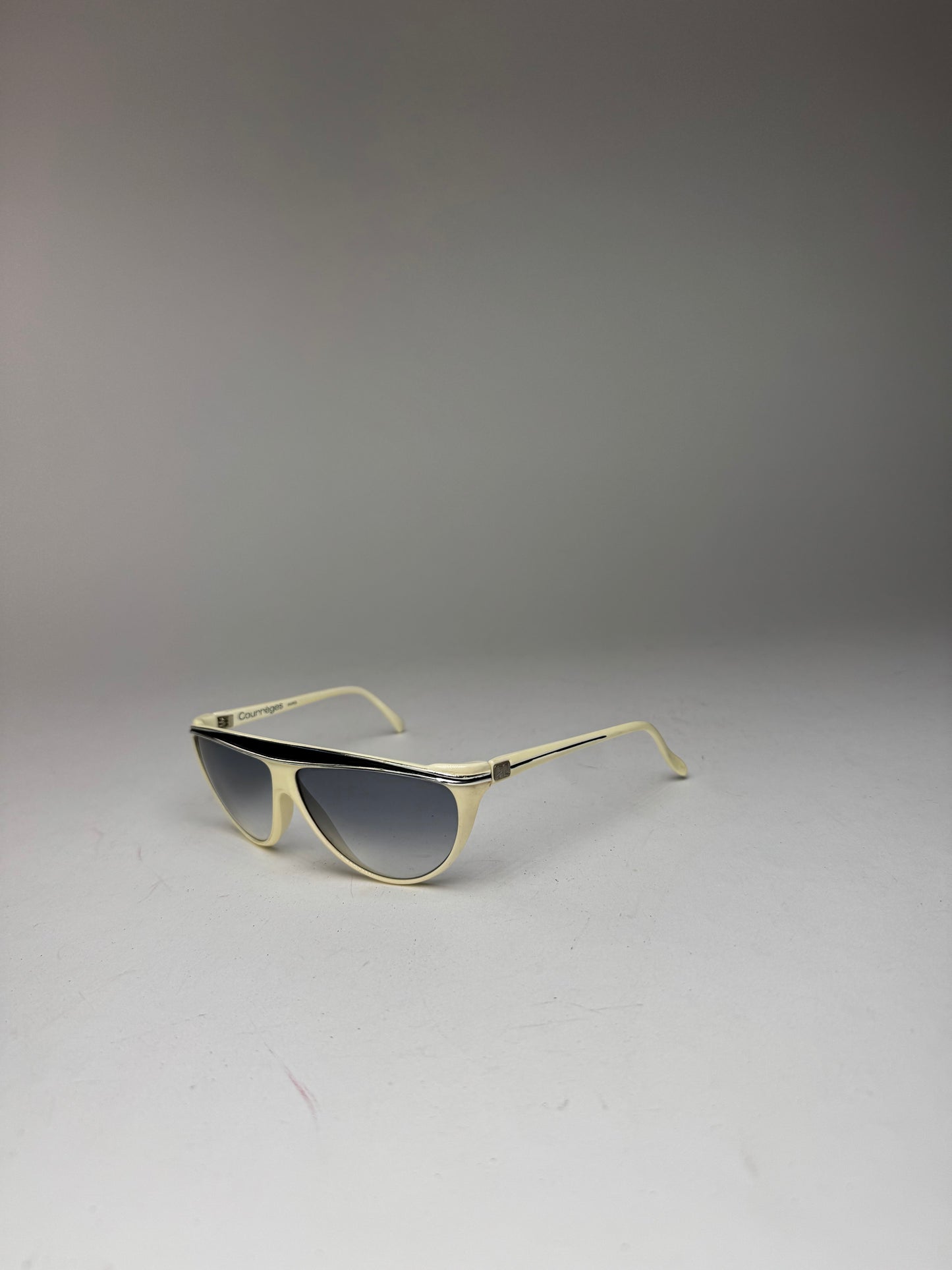 Vintage Courreges Sunglasses White silver