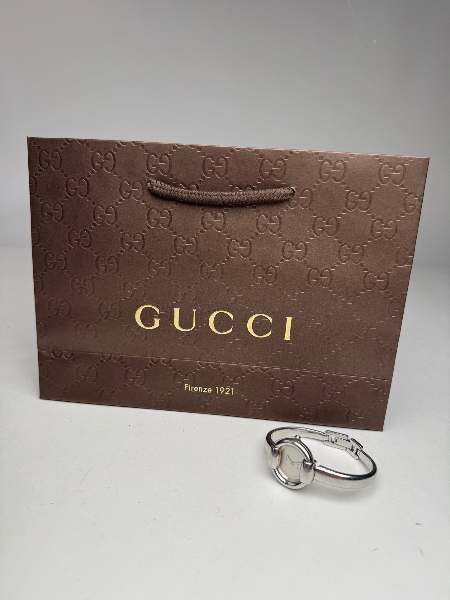 Vintage Gucci Horsebit Steel Watch Silver