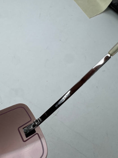 Vintage Celine Paris rimless Sunglasses silver Purple