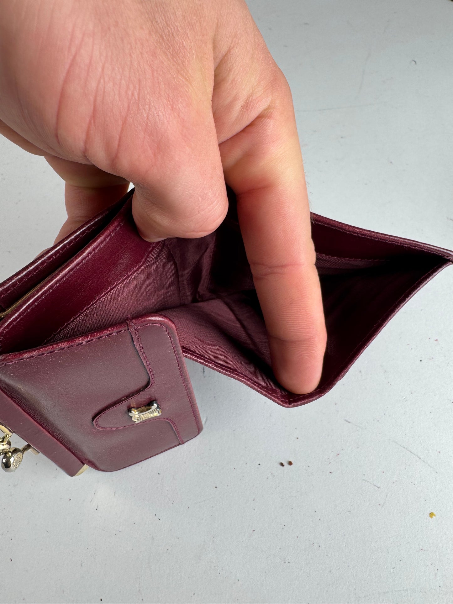 Vintage Celine Paris Leather Wallet Purple