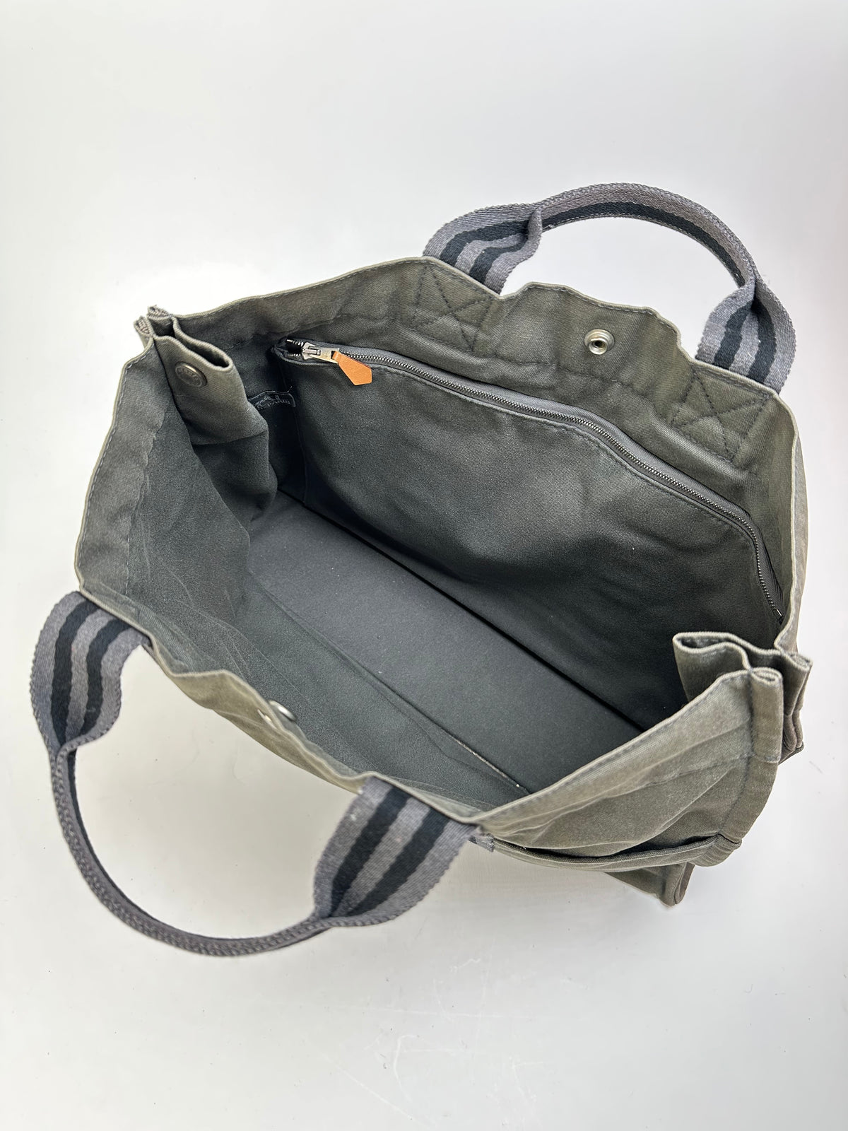 Vintage Hermès Troca Canvas Tote Late 1990s Olive Green