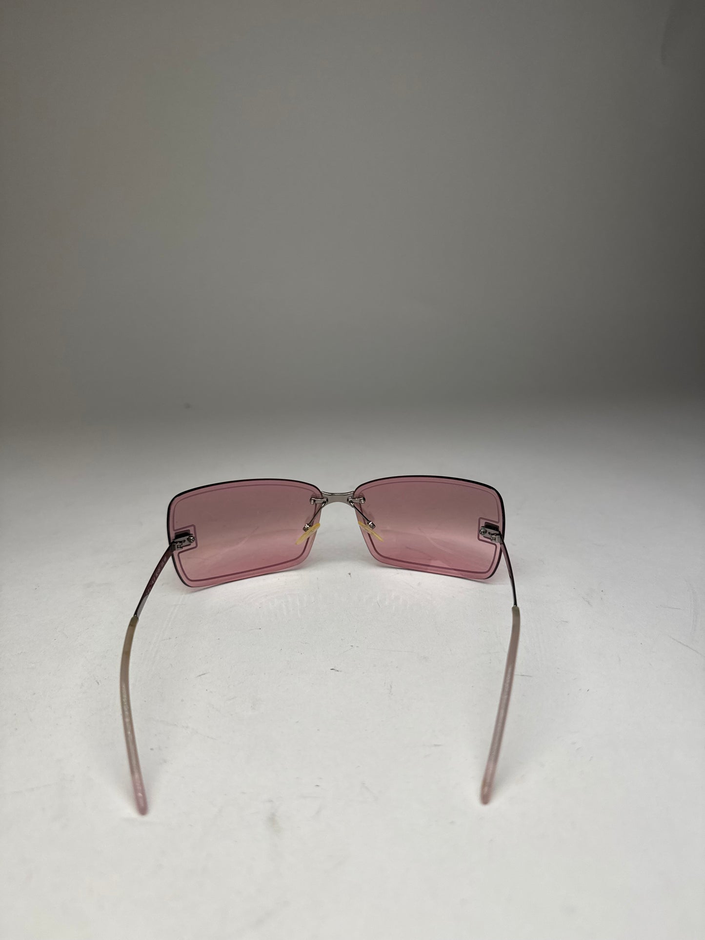 Vintage Celine Paris rimless Sunglasses silver Purple
