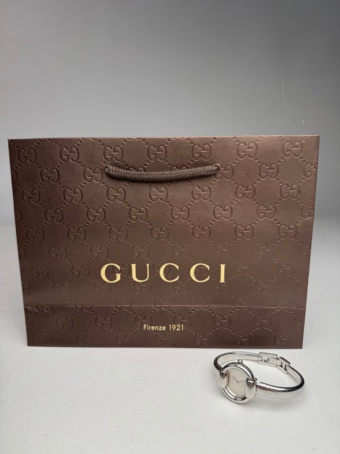 Vintage Gucci Horsebit Steel Watch Silver