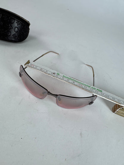 Vintage Celine Paris rimless Sunglasses silver Purple