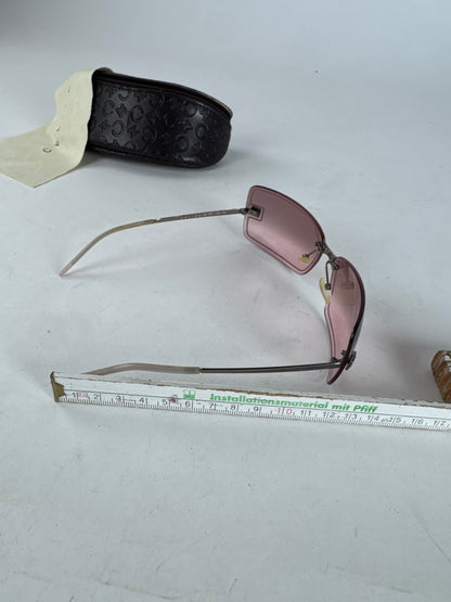 Vintage Celine Paris rimless Sunglasses silver Purple