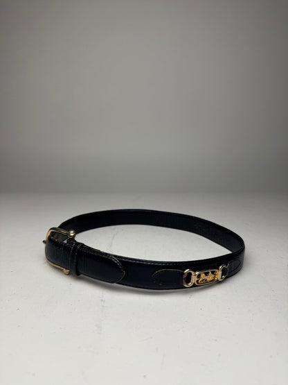 Vintage Celine Paris Leather belt navy