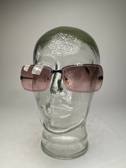 Vintage Celine Paris rimless Sunglasses silver Purple